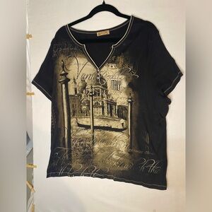 Venice Graphic Black Tee